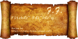 Fitzkó Fülöp névjegykártya